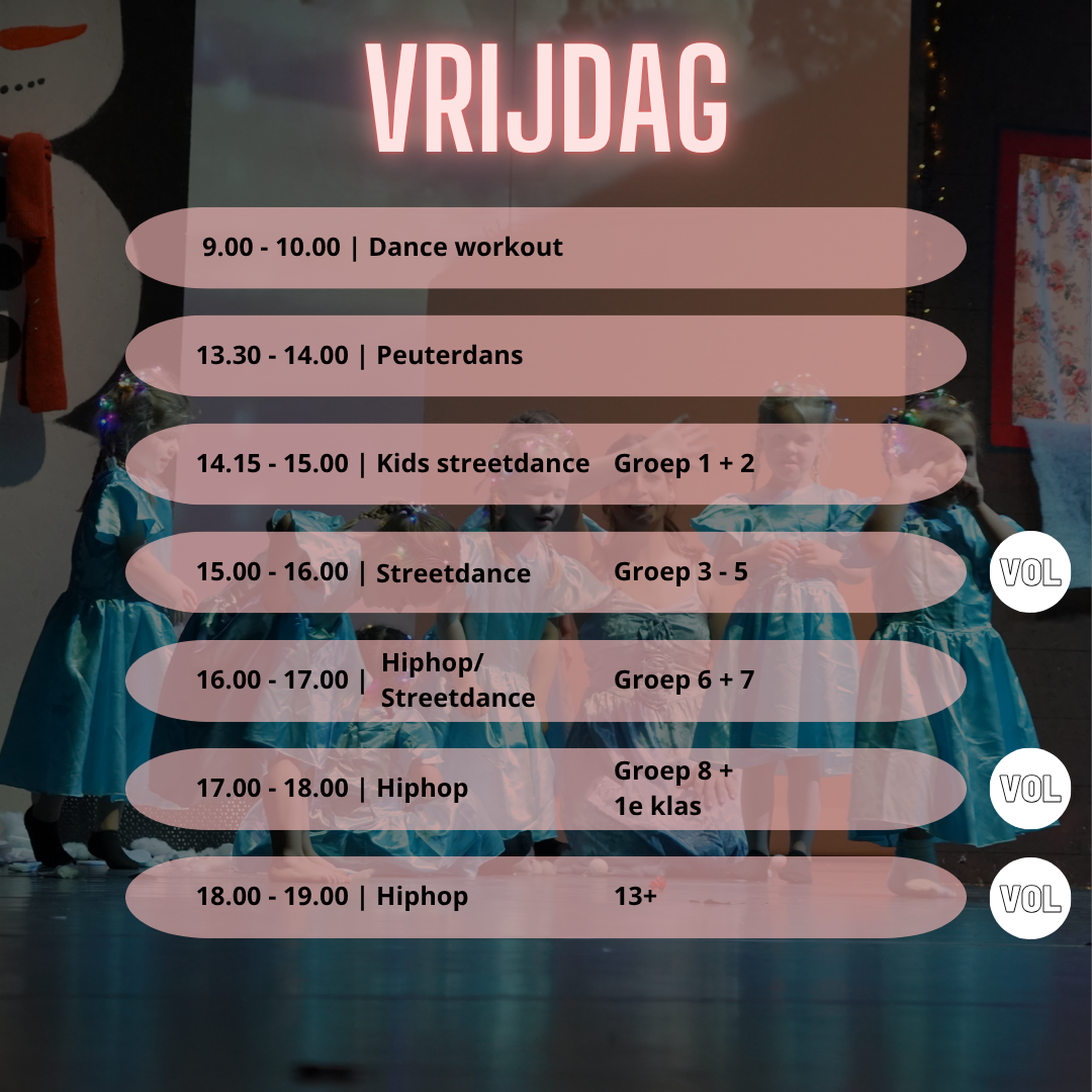 hiphop ballet modern pilates Beemster Purmerend Dansschool