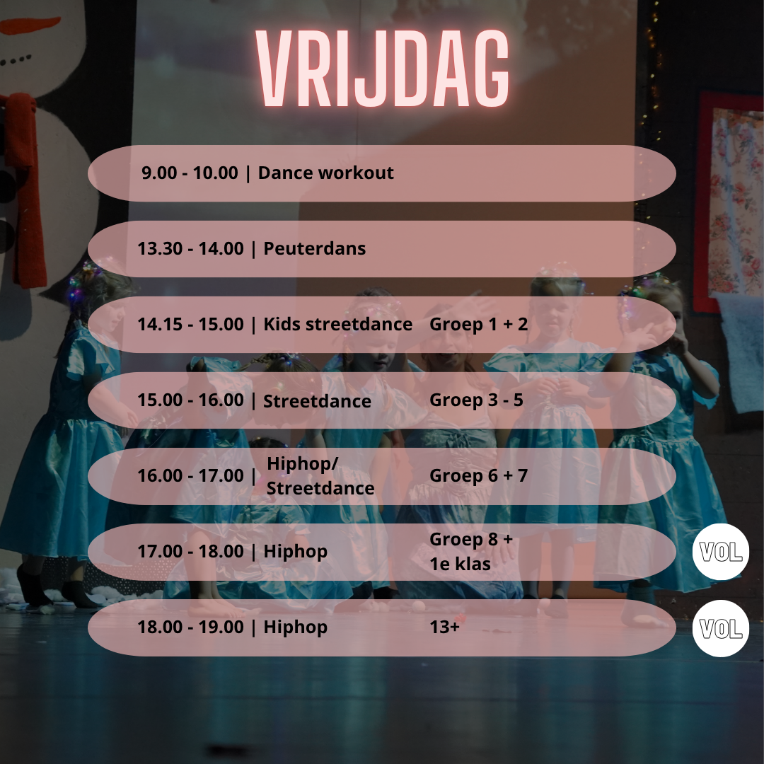 hiphop ballet modern pilates Beemster Purmerend Dansschool